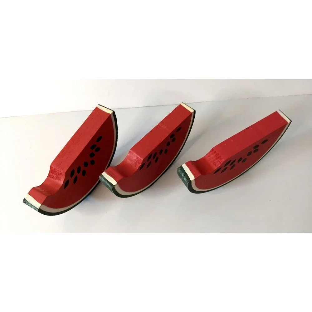 Wooden WATERMELON Slices Hanging Wall Decor Vintage HomeCo Summer Farmhouse‎ NEW